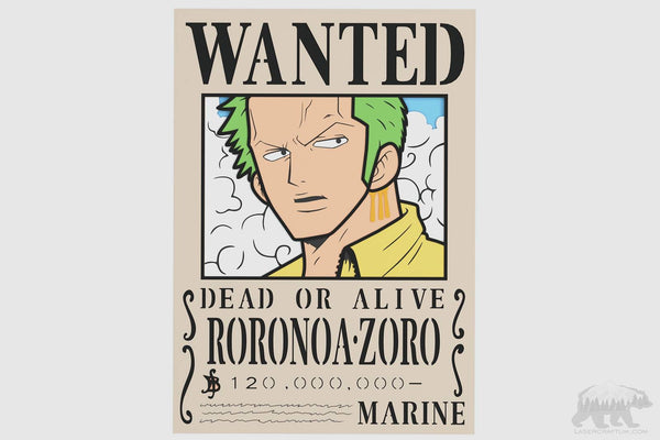 Wanted Zoro Layered Design for cutting