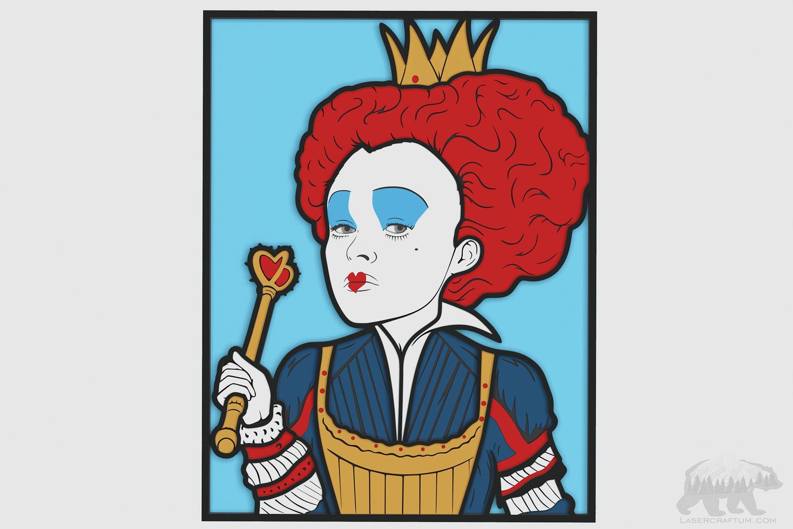 Queen of Hearts Layered Design for cutting