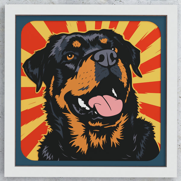 Rottweiler Shadow Box. File for cutting