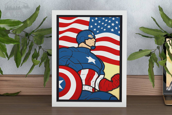 Captain America Shadow Box. File for cutting