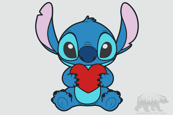 Stitch With Heart Layered Design for cutting