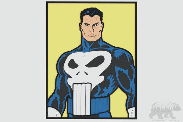 Old School Punisher Layered Design for cutting