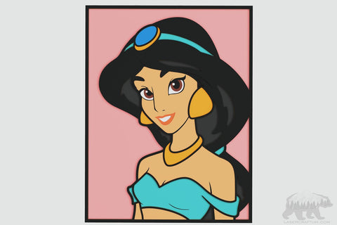 Jasmine Portrait Layered Design for cutting