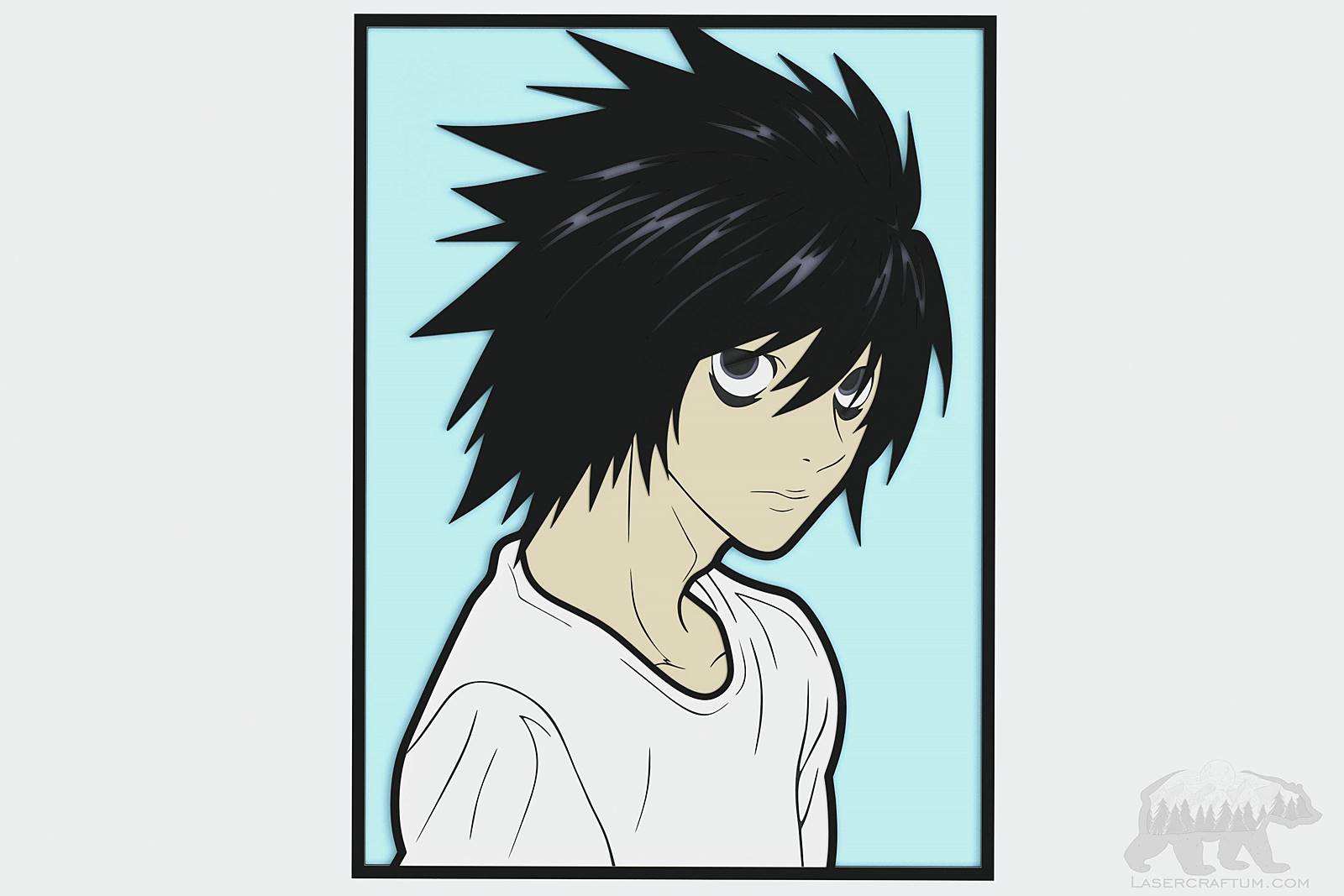 Cut Death Note L Lawliet (Death Note) Layered Design for cutting - LaserCraftum