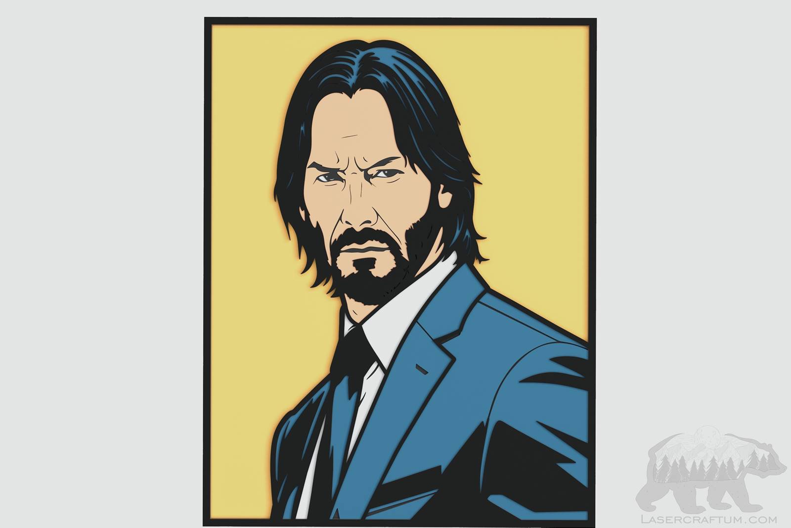 John Wick (Keanu Charles Reeves) Layered Design for cutting