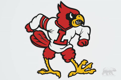 Louisville Cardinals Mascot Layered Design for cutting