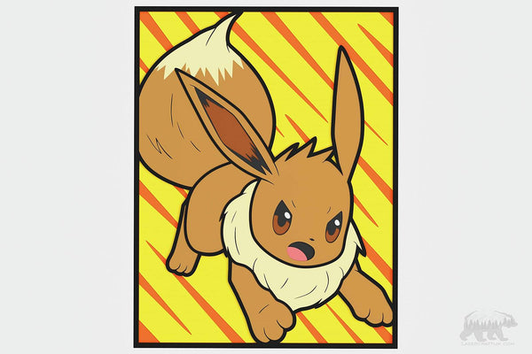 Eevee Pokemon v2 Layered Design for cutting