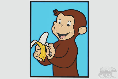 Curious George Portrait Layered Design for cutting