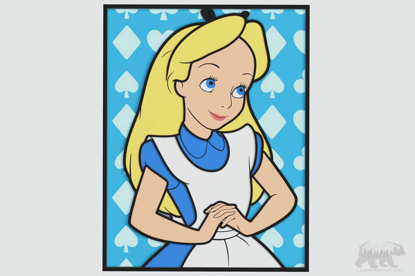 Portrait of Alice in Wonderland Layered Design for cutting