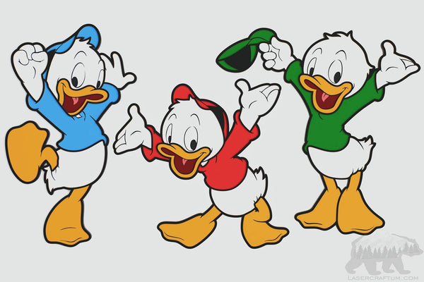 Huey, Louey, Dewey (DuckTales) Layered Design for cutting