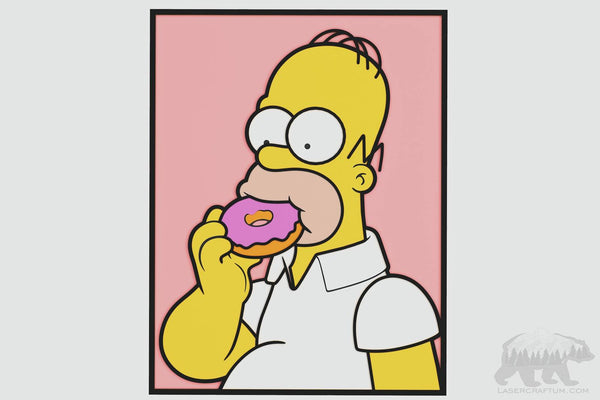 Homer Portrait Layered Design for cutting