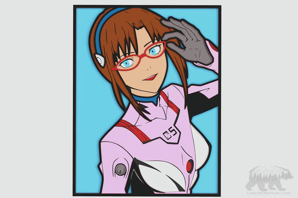 Mari Makinami (Evangelion) Layered Design for cutting