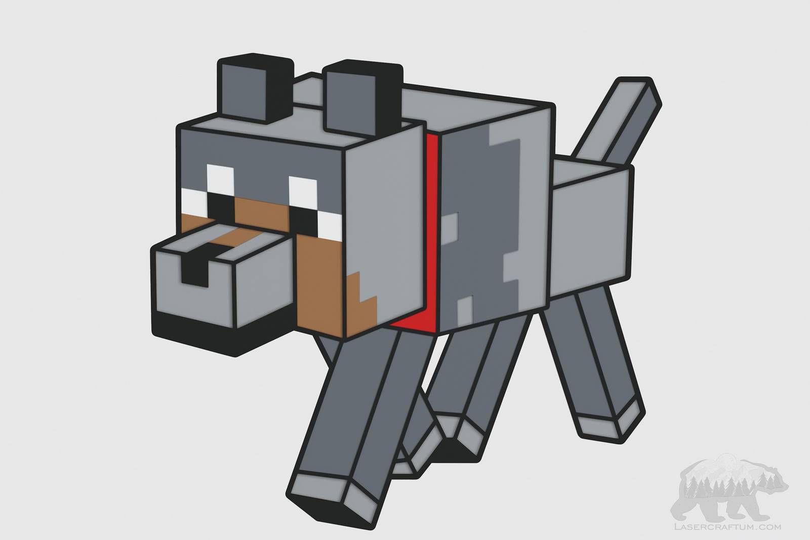 Minecraft Wolf Layered Design for cutting