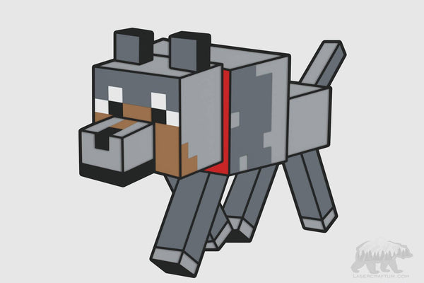 Minecraft Wolf Layered Design for cutting