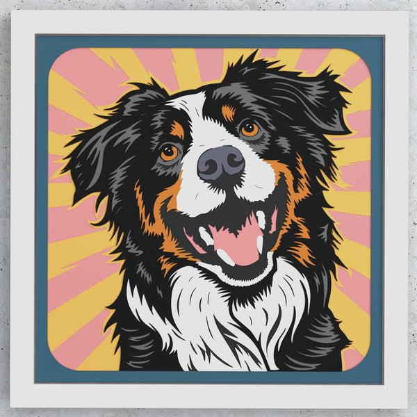 Australian Shepherd Shadow Box. File for cutting