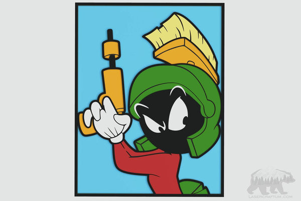 Marvin the Martian Portrait Layered Design for cutting