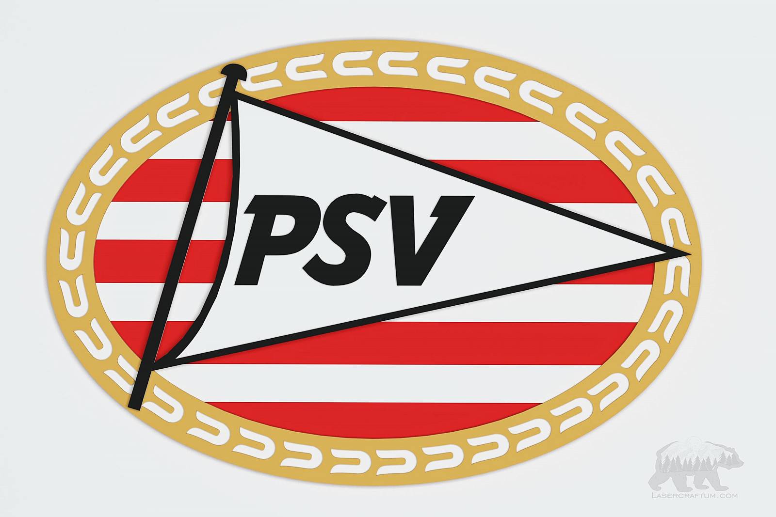 Psv Tag PSV Eindhoven Logo Layered Design for cutting - LaserCraftum