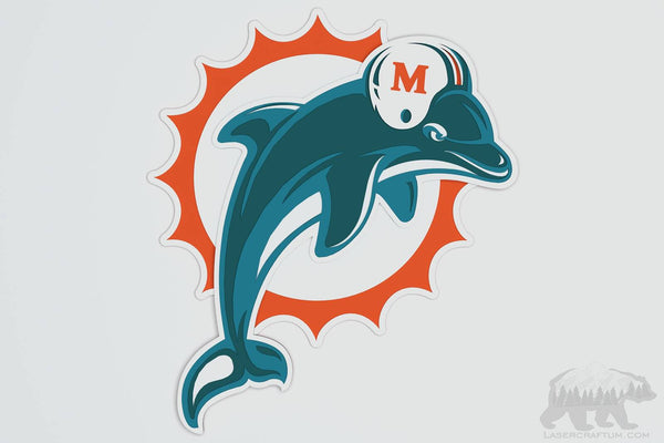 Miami Dolphins Logo v2 Layered Design for cutting