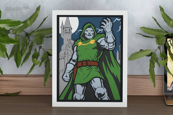 Dr Doom Diorama Shadow Box. File for cutting