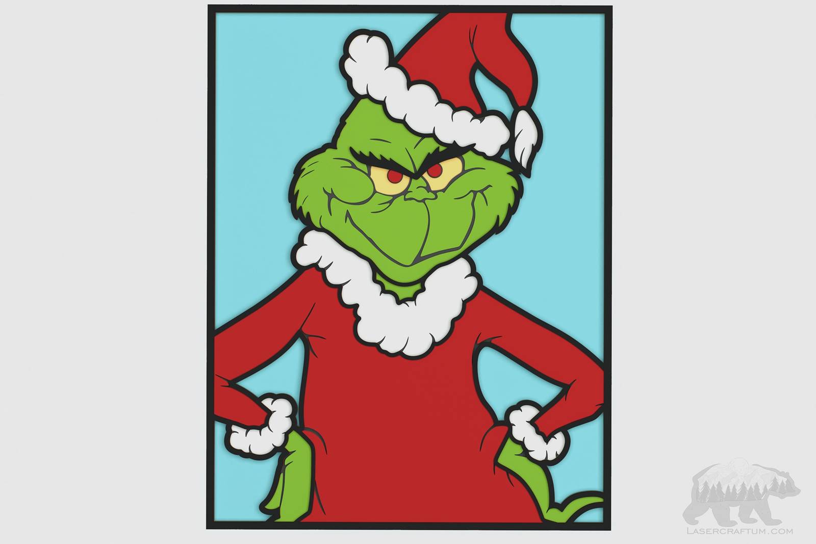 Grinch Portrait Layered Design for cutting