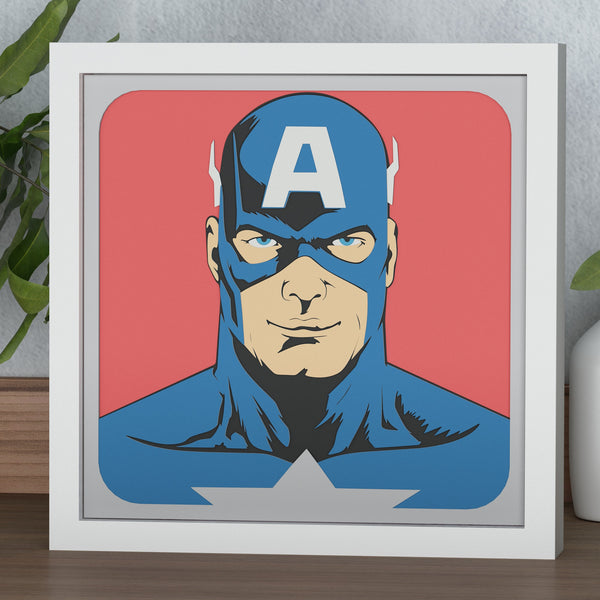 Captain America Shadow Box. File for cutting