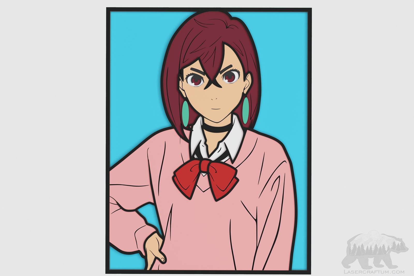 Momo Ayase (Dandadan) Layered Design for cutting