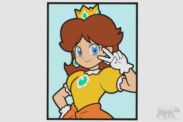 Princess Daisy Portrait Layered Design for cutting