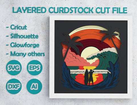 Surfer Shadow Box. File for cutting
