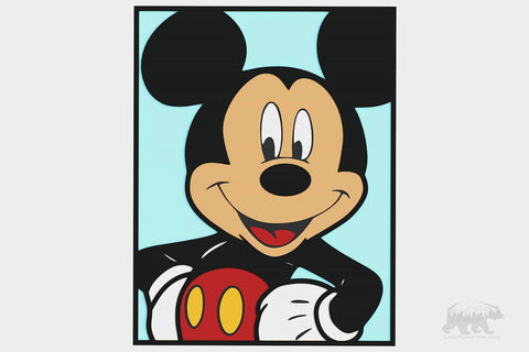 Mickey Mouse Portrait Layered Design for cutting