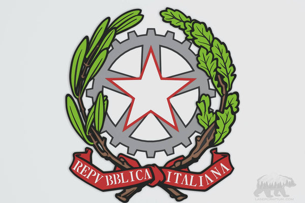 Republica Italiana Logo Layered Design for cutting