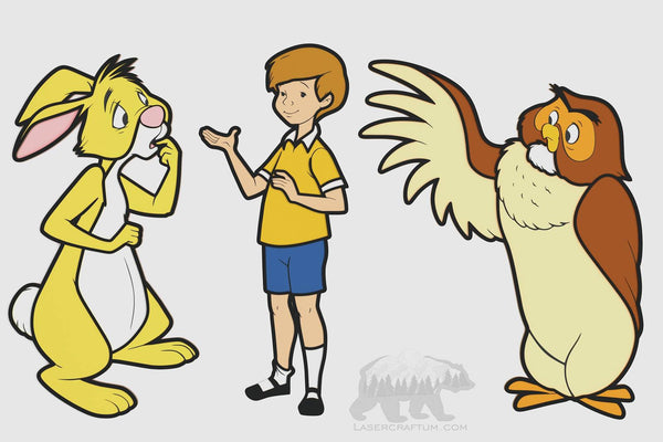 Christopher Robin, Owl and Rabbit Layered Design for cutting