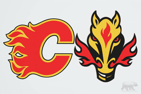 Calgary Flames Layered Design for cutting