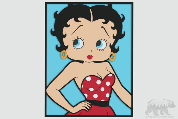 Betty Boop Portrait Layered design for cutting