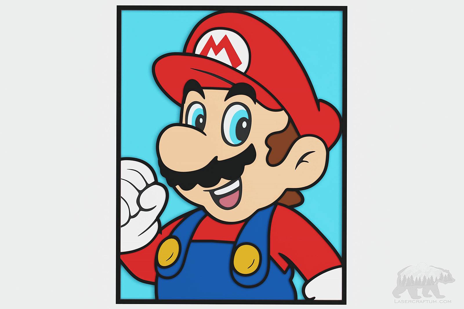 Mario Portrait Layered Design for cutting