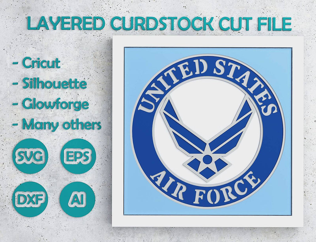 Air Force Logo Shadow Box. File for cutting - LaserCraftum