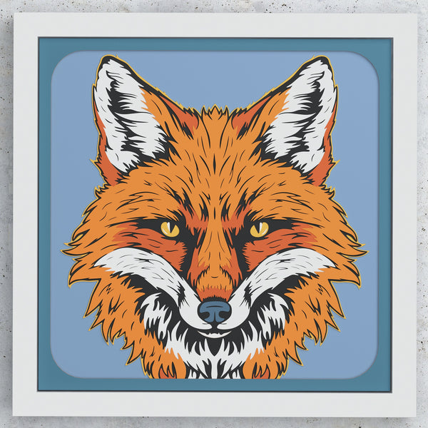 Fox Head Shadow Box. File for cutting