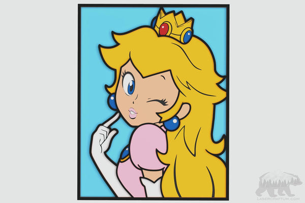 Princess Peach Portrait Layered Design for cutting