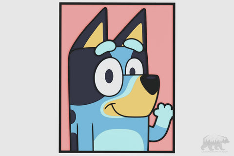 Portrait of Bluey Layered Design for cutting
