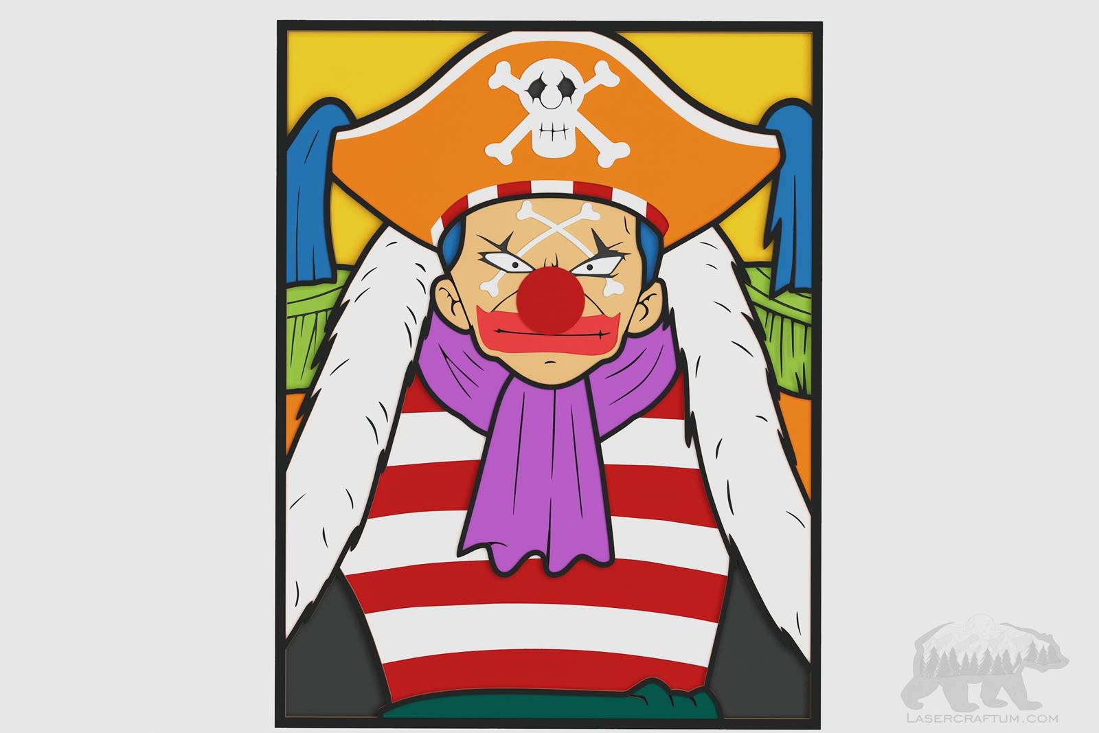 Buggy the Star Clown Layered Design for cutting