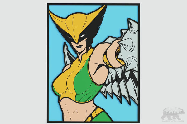 Hawkgirl Layered Design for cutting