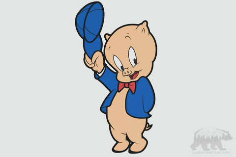Porky Pig Layered Design for cutting