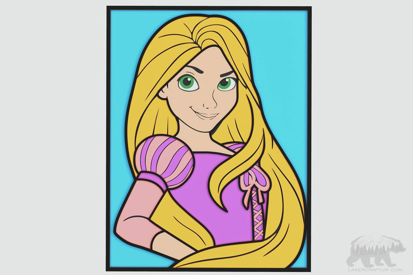 Rapunzel Portrait Layered Design for cutting