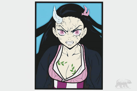 Nezuko in form of Demon Layered Design for cutting