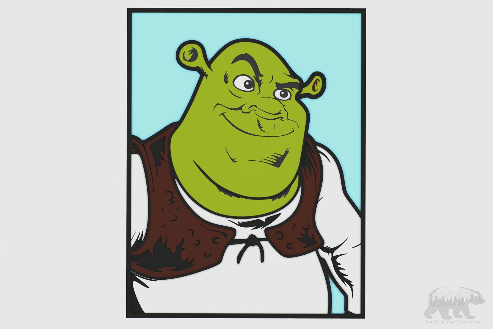 Shrek Portrait Layered Design for cutting