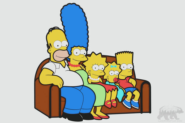 The Simpsons on Couch Layered Design for cutting