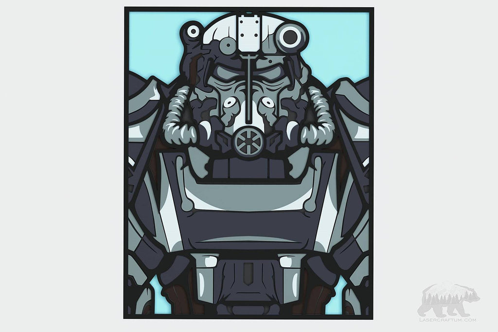 fallout power armor helmet icon Fallout Power Armor Layered Design for cutting