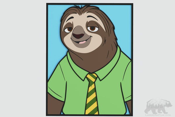 Flash Slothmore (Zootopia) Layered Design for cutting