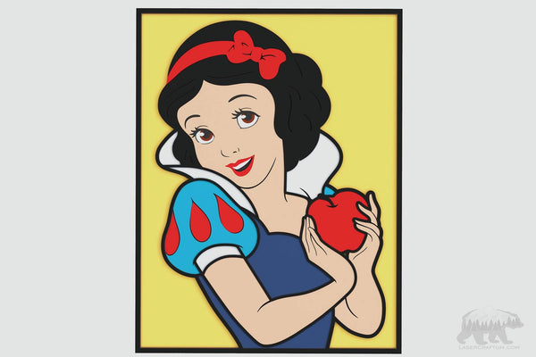 Snow White Portrait Layered Design for cutting