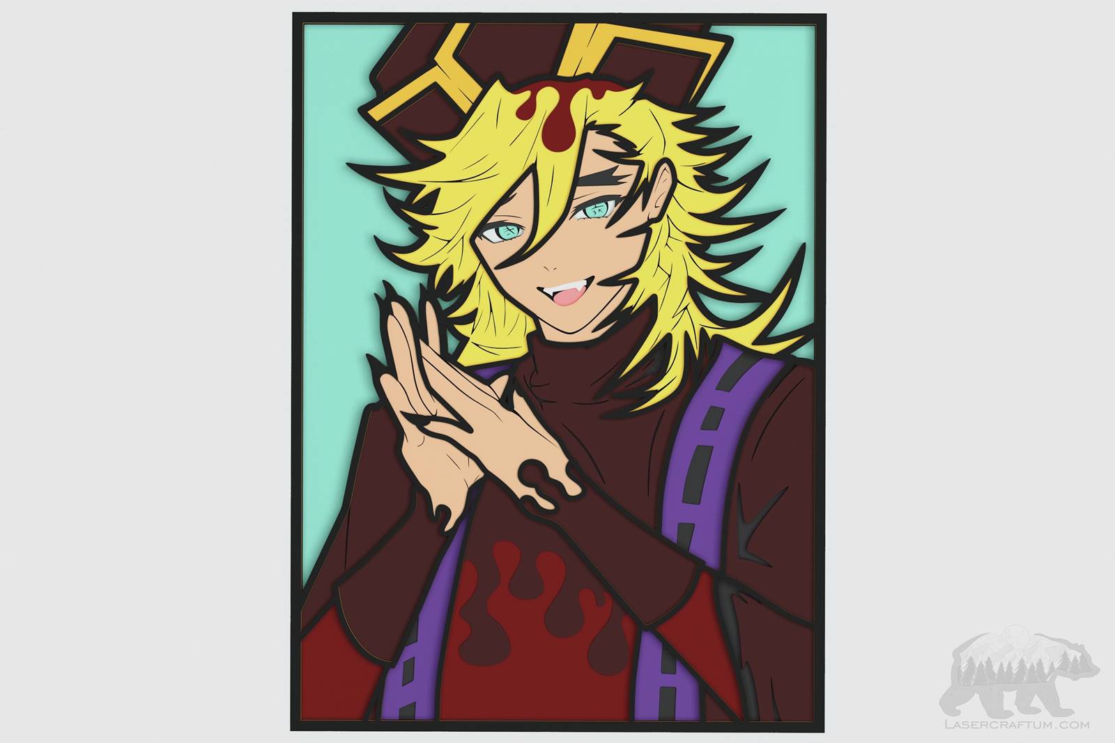 Doma's Ralys Doma (Demon Slayer) Layered Design for cutting - LaserCraftum