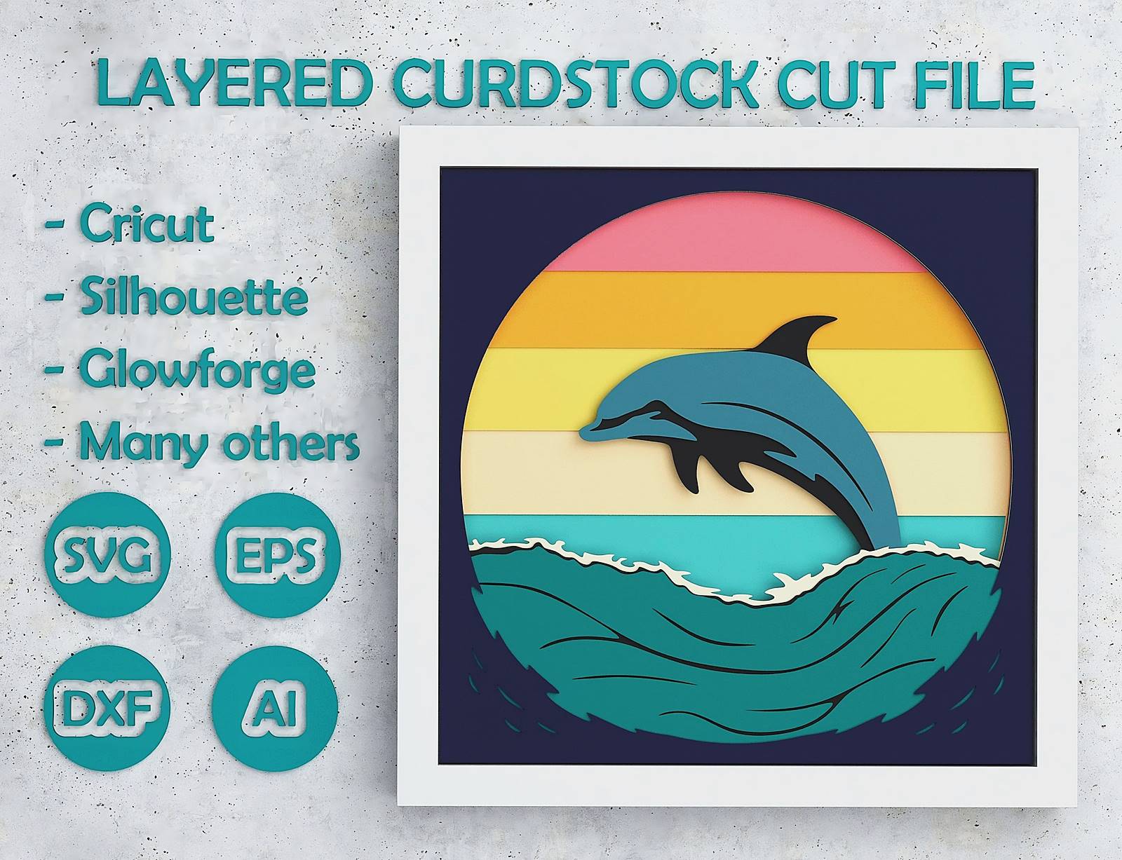 Dolphin Shadow Box. File for cutting